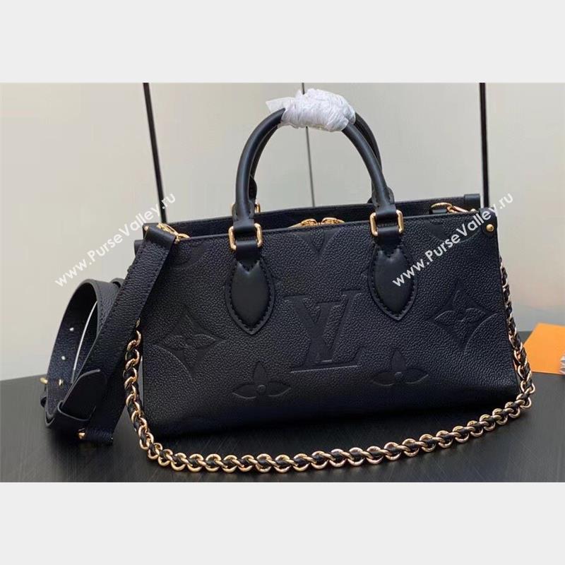 Louis Vuitton Embossed grained cowhide leather OnTheGo East West Bag M23640 Black 2023 (weijian-23101804)