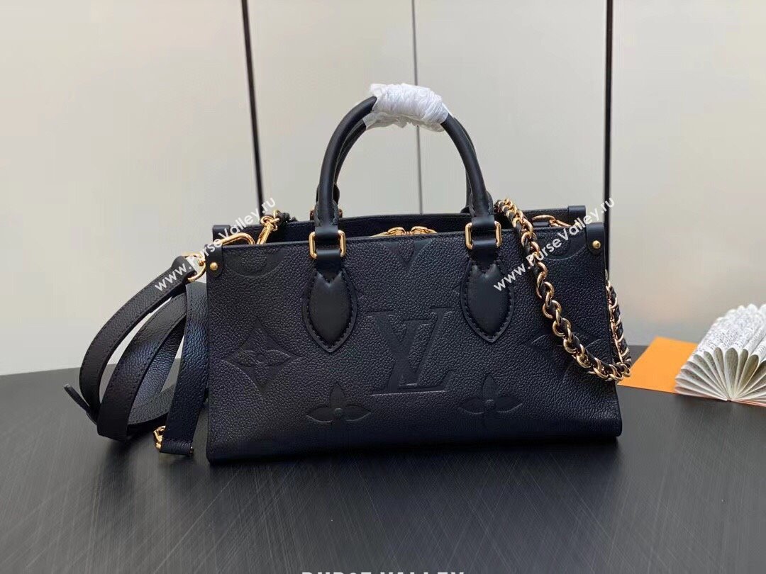 Louis Vuitton Embossed grained cowhide leather OnTheGo East West Bag M23640 Black 2023 (weijian-23101804)