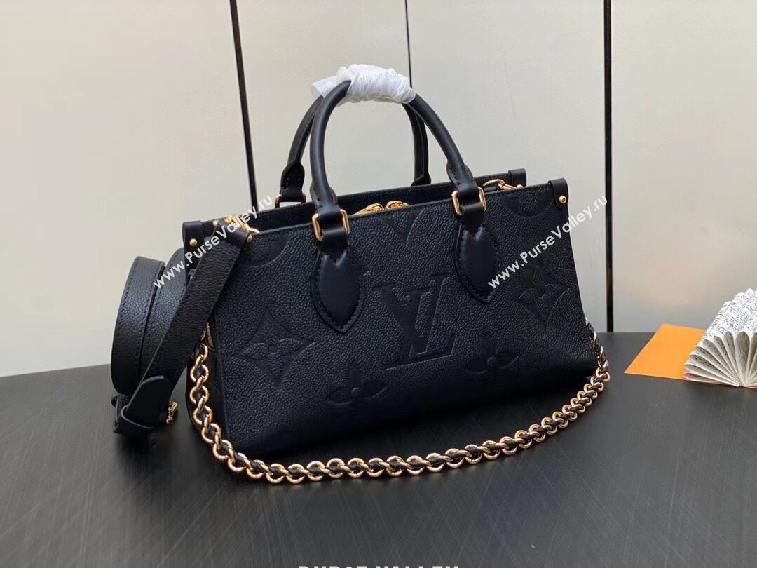 Louis Vuitton Embossed grained cowhide leather OnTheGo East West Bag M23640 Black 2023 (weijian-23101804)
