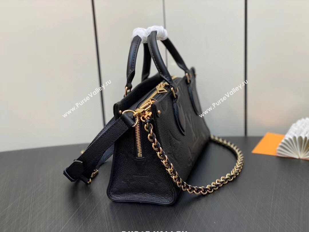 Louis Vuitton Embossed grained cowhide leather OnTheGo East West Bag M23640 Black 2023 (weijian-23101804)