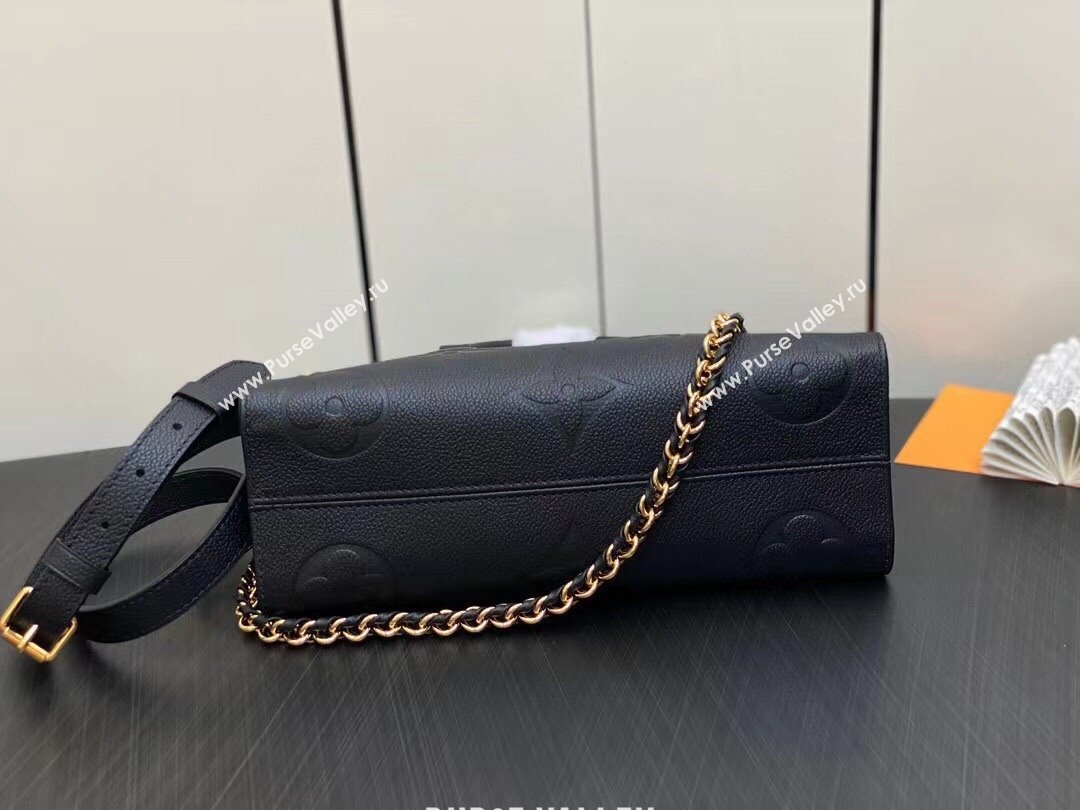Louis Vuitton Embossed grained cowhide leather OnTheGo East West Bag M23640 Black 2023 (weijian-23101804)