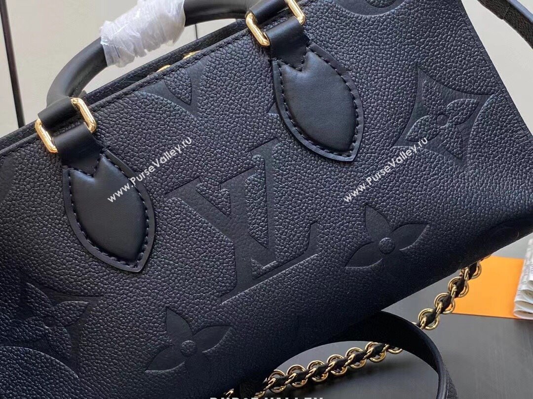 Louis Vuitton Embossed grained cowhide leather OnTheGo East West Bag M23640 Black 2023 (weijian-23101804)