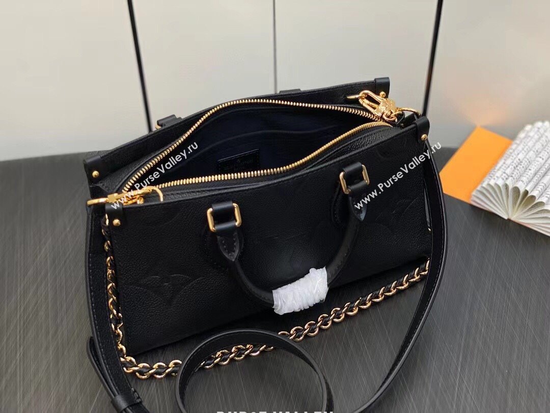 Louis Vuitton Embossed grained cowhide leather OnTheGo East West Bag M23640 Black 2023 (weijian-23101804)