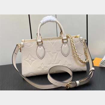 Louis Vuitton Embossed grained cowhide leather OnTheGo East West Bag M23698 Cream 2023 (weijian-23101805)