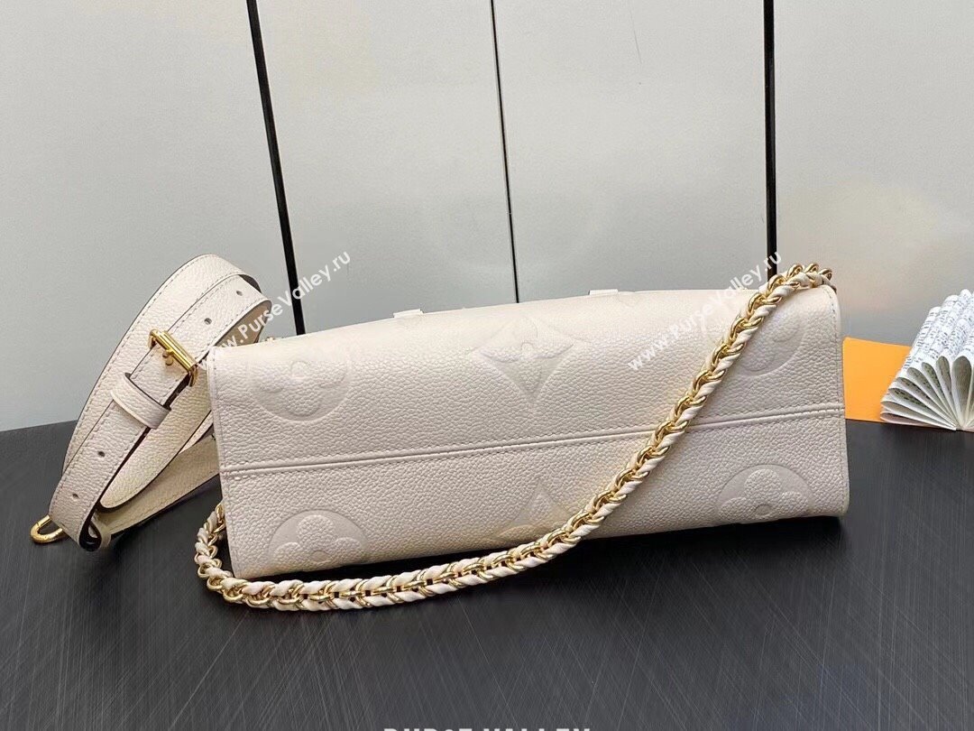 Louis Vuitton Embossed grained cowhide leather OnTheGo East West Bag M23698 Cream 2023 (weijian-23101805)