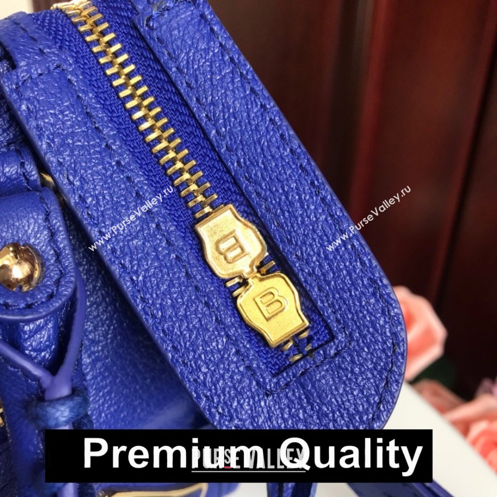 BALENCIAGA SHEEPSKIN CLASSIC METALLIC GOLD EDGE MINI CITY COBALT BLUE (3A025-2661)