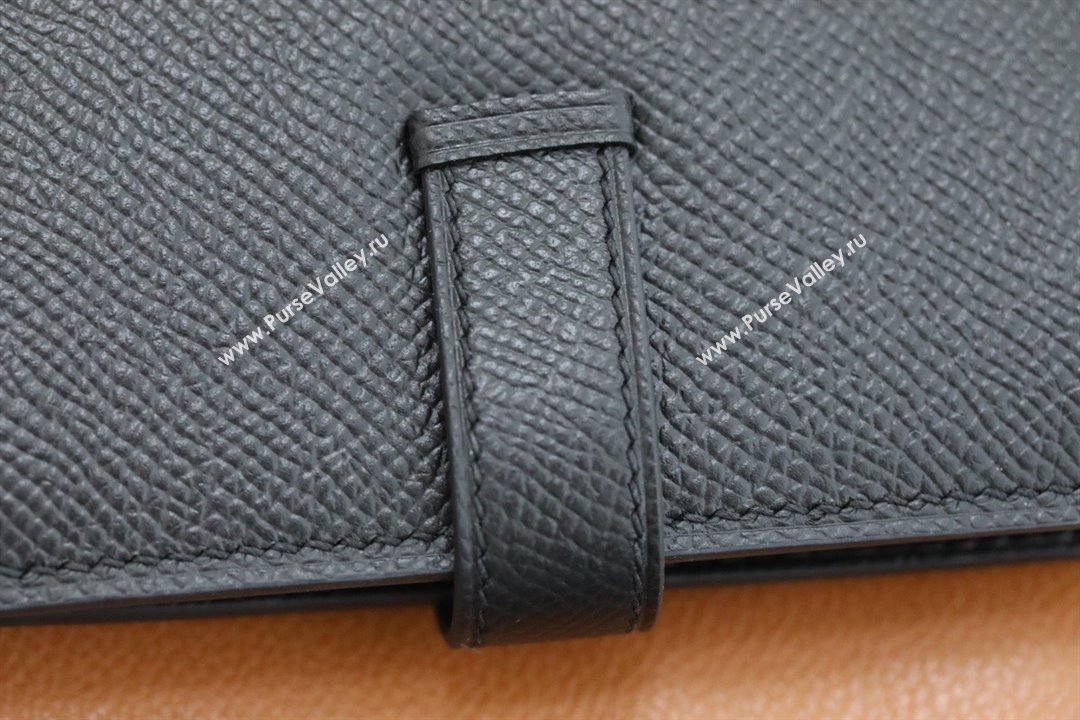Hermes bearn mini wallet in epsom leather noir with gold hardware handmade(original quality) (ayan-240105-15)