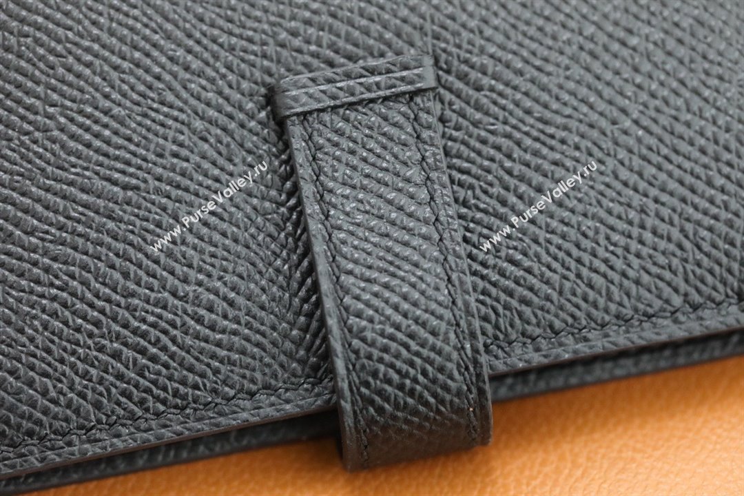 Hermes bearn mini wallet in epsom leather noir with black hardware handmade(original quality) (ayan-240105-16)