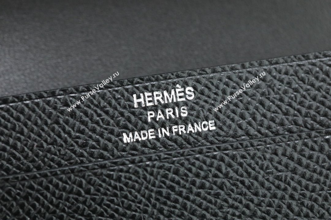 Hermes bearn mini wallet in epsom leather noir with black hardware handmade(original quality) (ayan-240105-16)