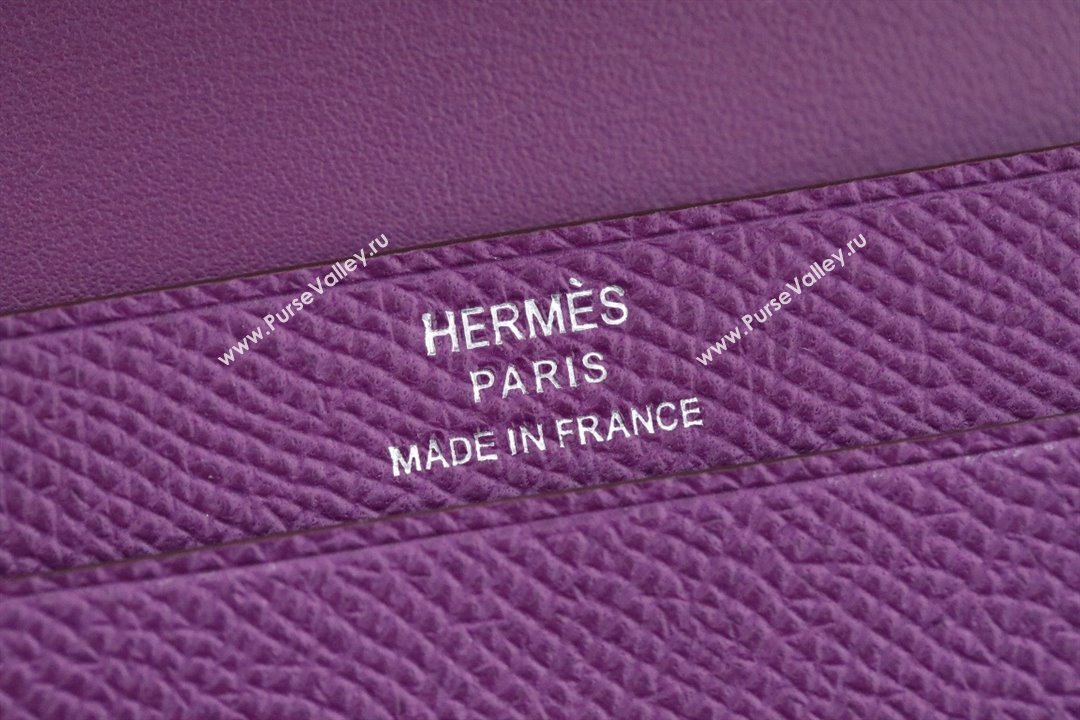Hermes bearn mini wallet in epsom leather anemone with gold hardware handmade(original quality) (ayan-240105-19)