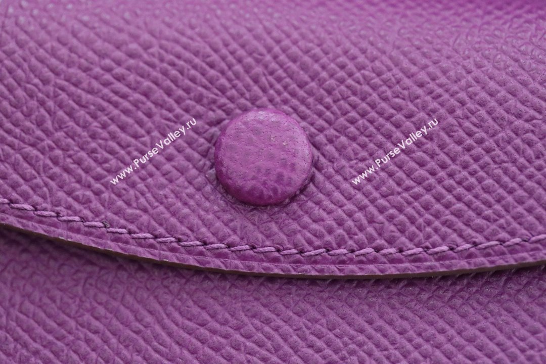 Hermes bearn mini wallet in epsom leather anemone with gold hardware handmade(original quality) (ayan-240105-19)