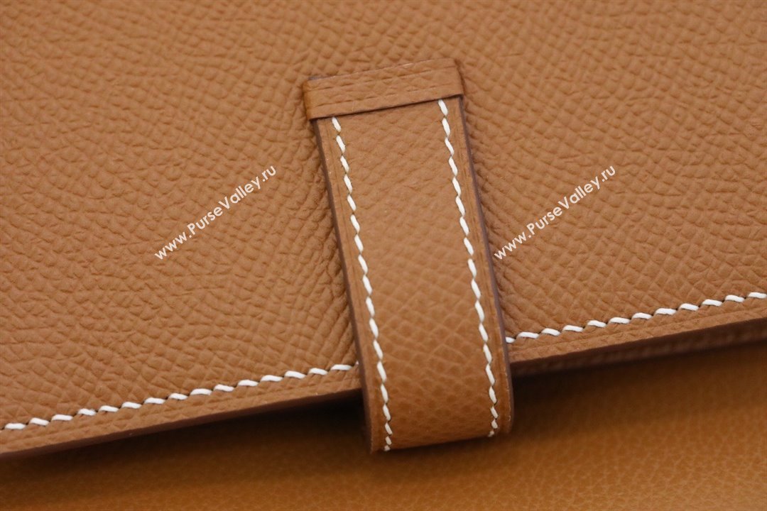 Hermes bearn mini wallet in epsom leather golden brown with silver hardware handmade(original quality) (ayan-240105-21)