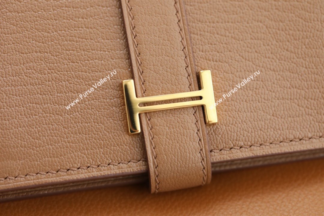 Hermes bearn mini wallet in mysore leather quebracho with gold hardware handmade(original quality) (ayan-240105-04)