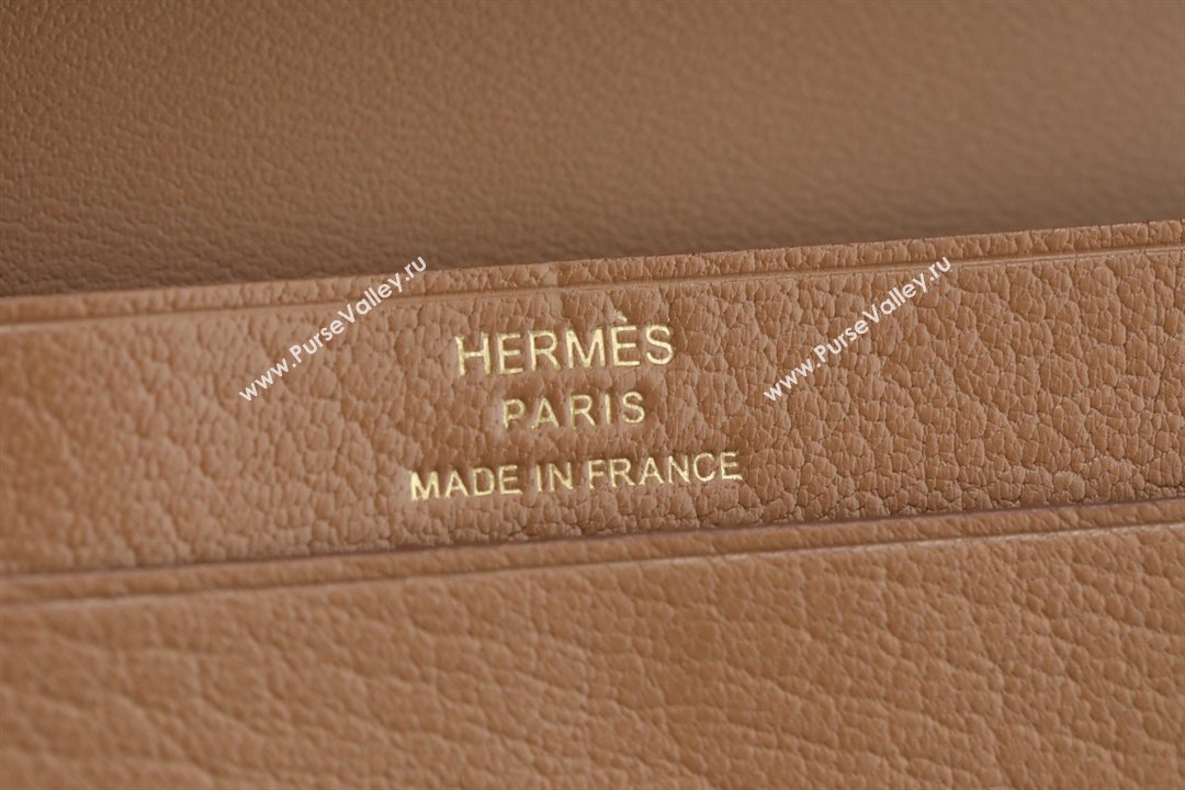 Hermes bearn mini wallet in mysore leather quebracho with gold hardware handmade(original quality) (ayan-240105-04)