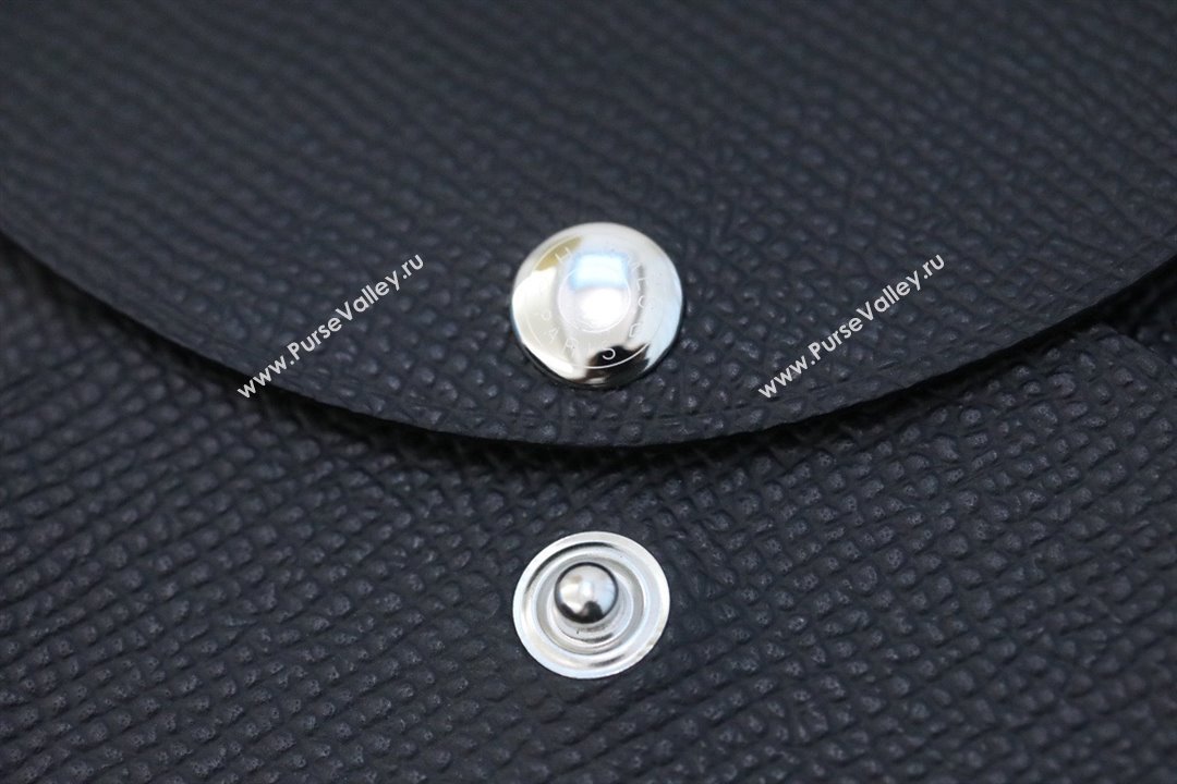 Hermes Calvi Duo Compact card holder in epsom leather noir handmade(original quality) (ayan-240105-01)