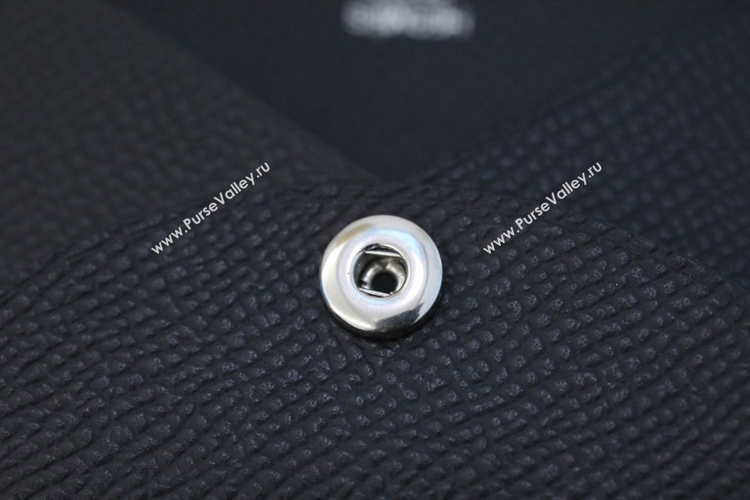 Hermes Calvi Duo Compact card holder in epsom leather noir handmade(original quality) (ayan-240105-01)