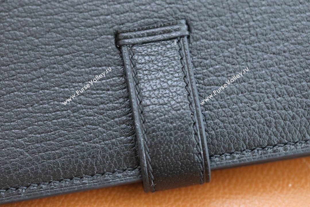 Hermes bearn mini wallet in mysore leather noir with gold hardware handmade(original quality) (ayan-240105-09)