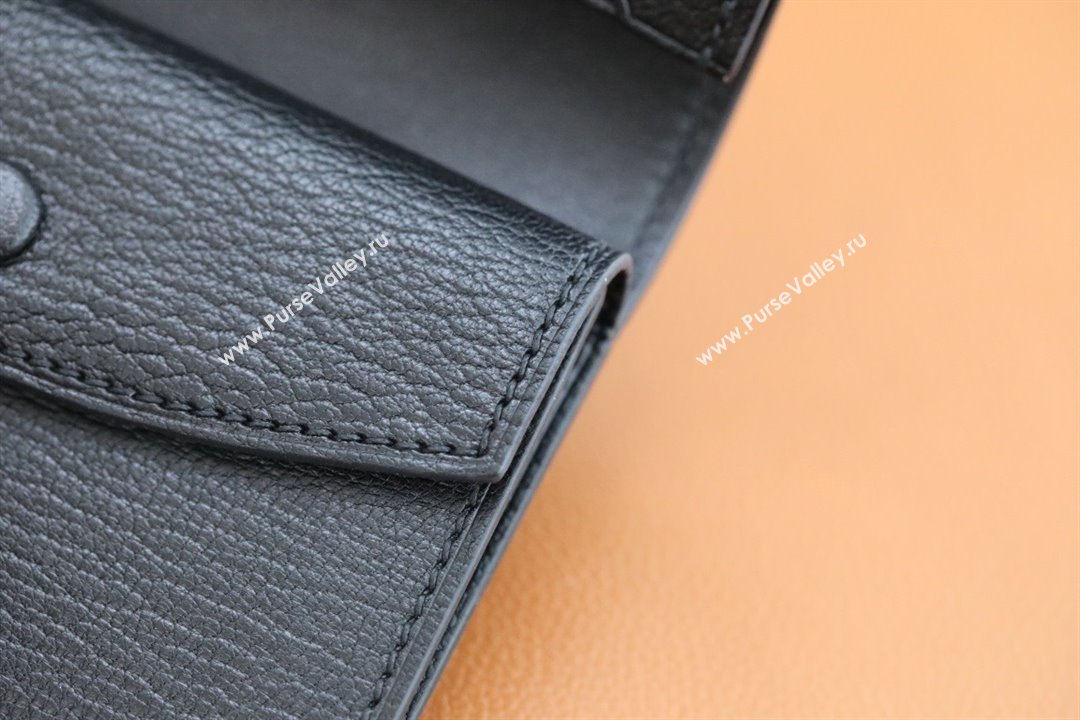Hermes bearn mini wallet in mysore leather noir with gold hardware handmade(original quality) (ayan-240105-09)