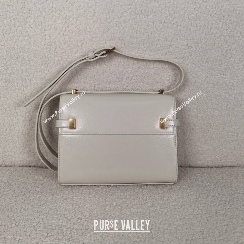 saint laurent manhattan mini crossbody bag in box leather white(original quality) (bige-240408-16)