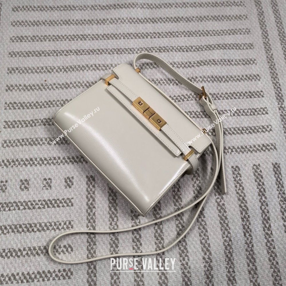 saint laurent manhattan mini crossbody bag in box leather white(original quality) (bige-240408-16)