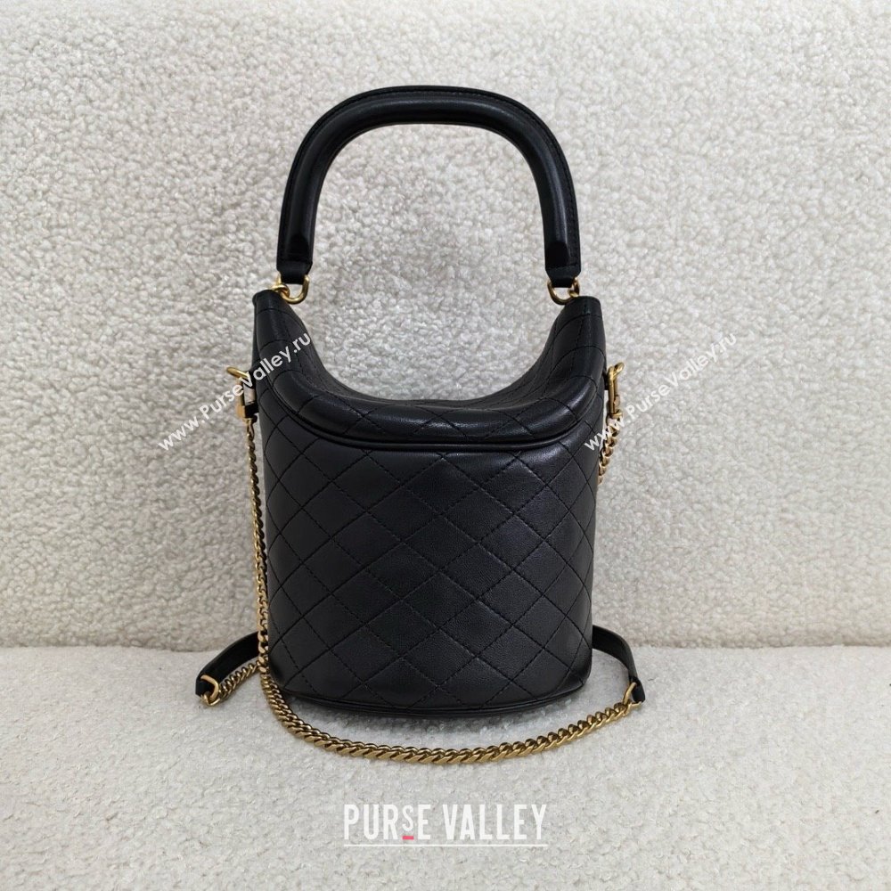 saint laurent gaby bucket bag in lambskin black(original quality) (bige-240408-20)