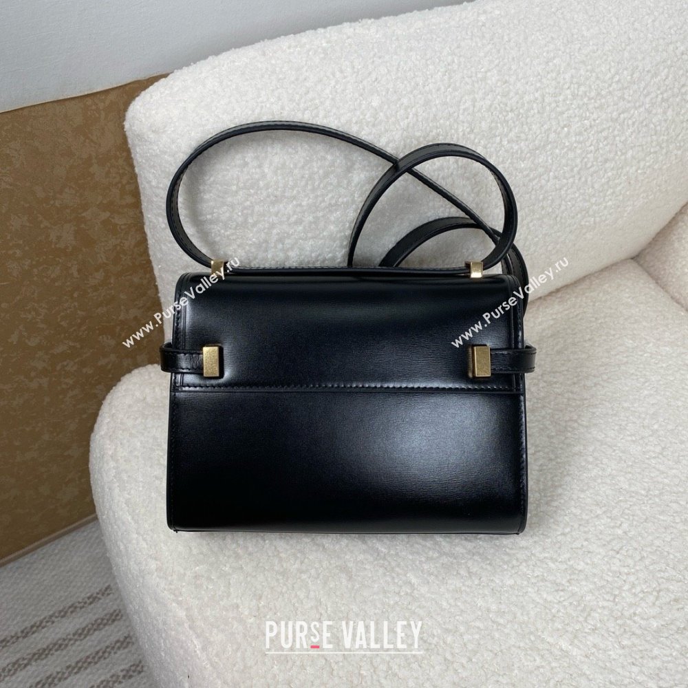 saint laurent manhattan mini crossbody bag in box leather black(original quality) (bige-240408-18)