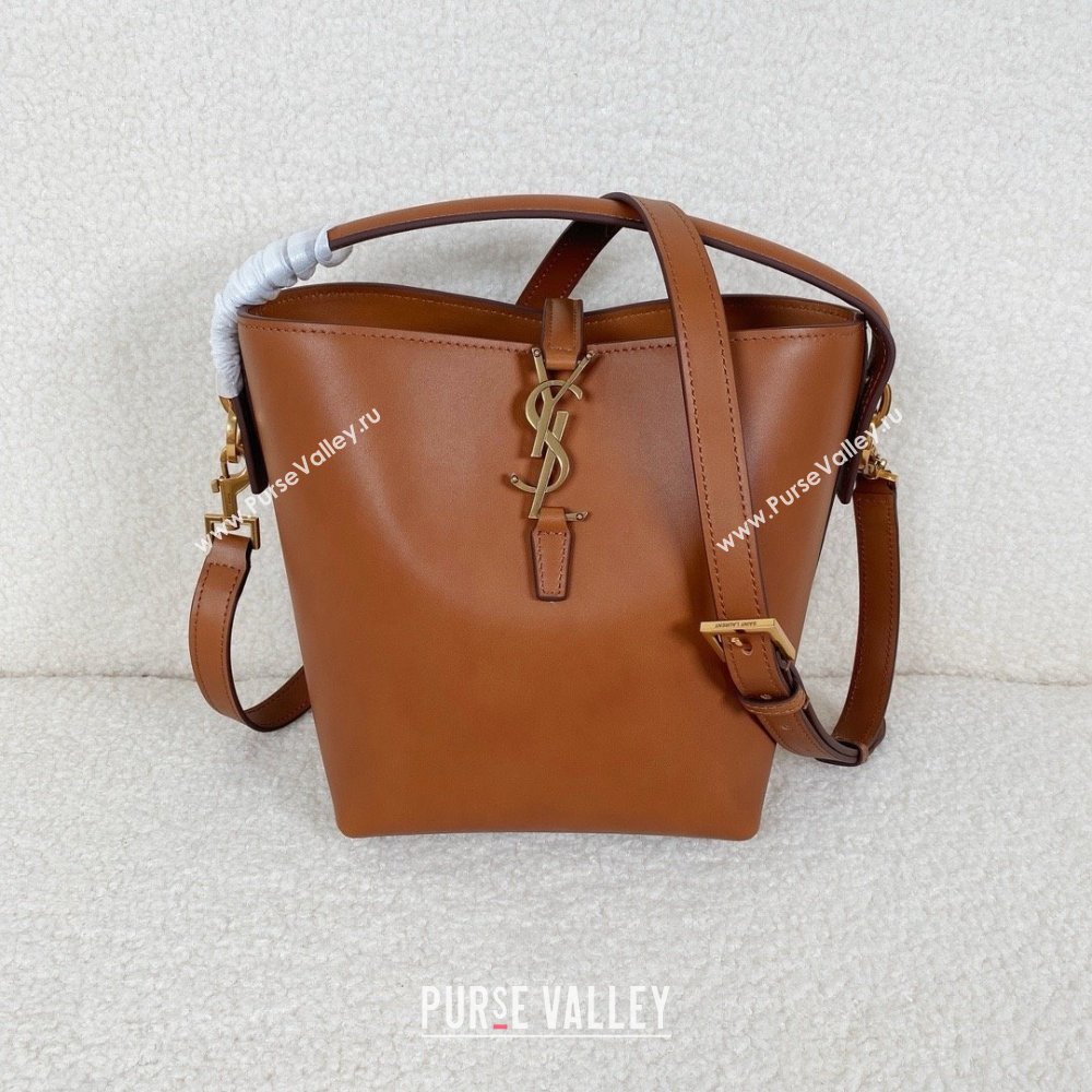 Saint Laurent le 37 small Bag in shiny leather 749036 Brown(original quality) (bige-240408-12)