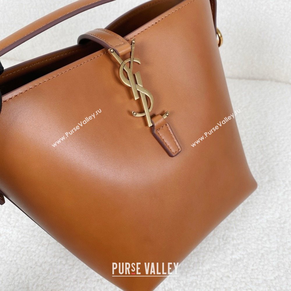 Saint Laurent le 37 small Bag in shiny leather 749036 Brown(original quality) (bige-240408-12)