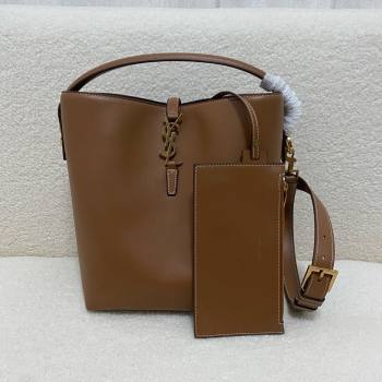 Saint Laurent le 37 large Bag in shiny leather brown(original quality) (bige-240408-14)