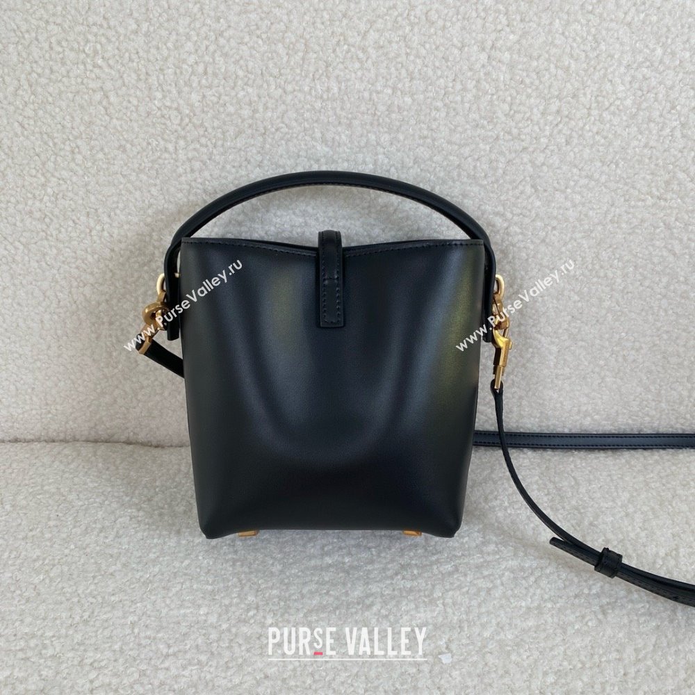 Saint Laurent le 37 mini in shiny leather black(original quality) (bige-240408-15)