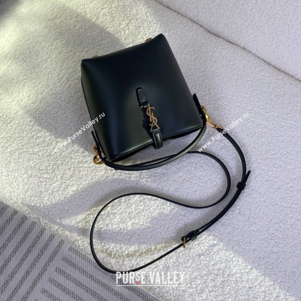 Saint Laurent le 37 mini in shiny leather black(original quality) (bige-240408-15)