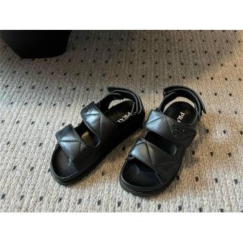 Prada Padded nappa leather sandals black 2024 (danni-240305-01)