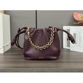 loewe Mini flamenco purse bag in mellow nappa lambskin dark burgundy 2024 (yongsheng-240411-04)