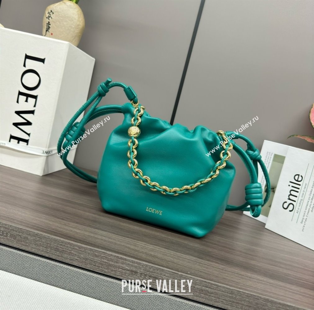 loewe Mini flamenco purse bag in mellow nappa lambskin Emerald Green 2024 (yongsheng-240411-05)