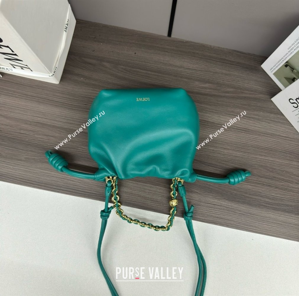 loewe Mini flamenco purse bag in mellow nappa lambskin Emerald Green 2024 (yongsheng-240411-05)