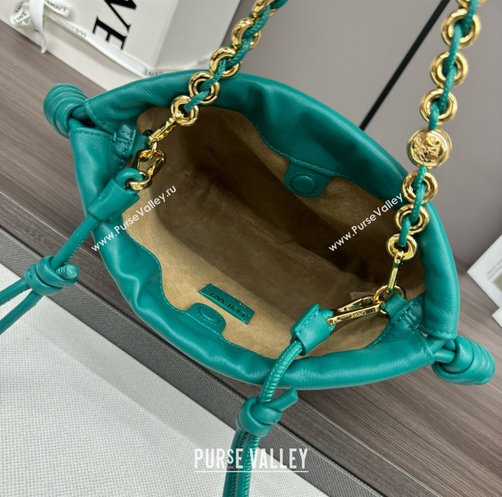 loewe Mini flamenco purse bag in mellow nappa lambskin Emerald Green 2024 (yongsheng-240411-05)