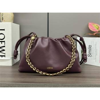 loewe flamenco purse in mellow nappa lambskin 012403 dark burgundy 2024 (yongsheng-240410-01)