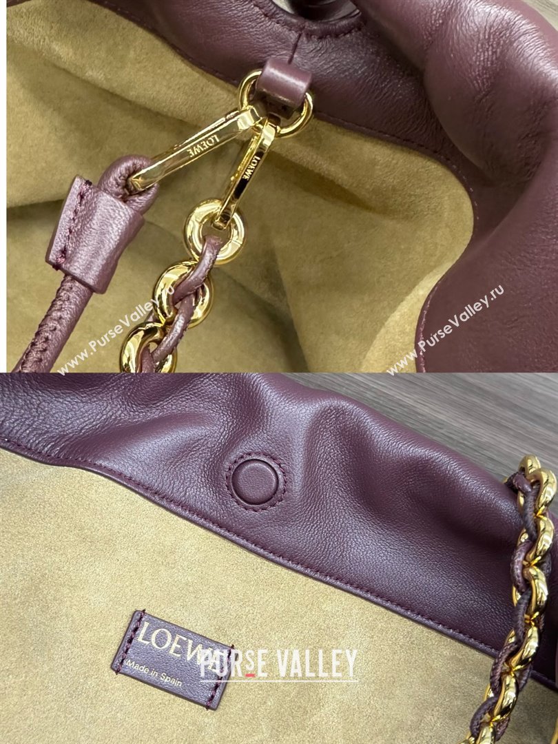 loewe flamenco purse in mellow nappa lambskin 012403 dark burgundy 2024 (yongsheng-240410-01)