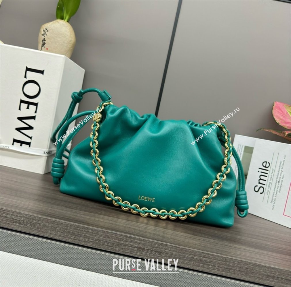loewe flamenco purse in mellow nappa lambskin 012403 emerald green 2024 (yongsheng-240410-02)