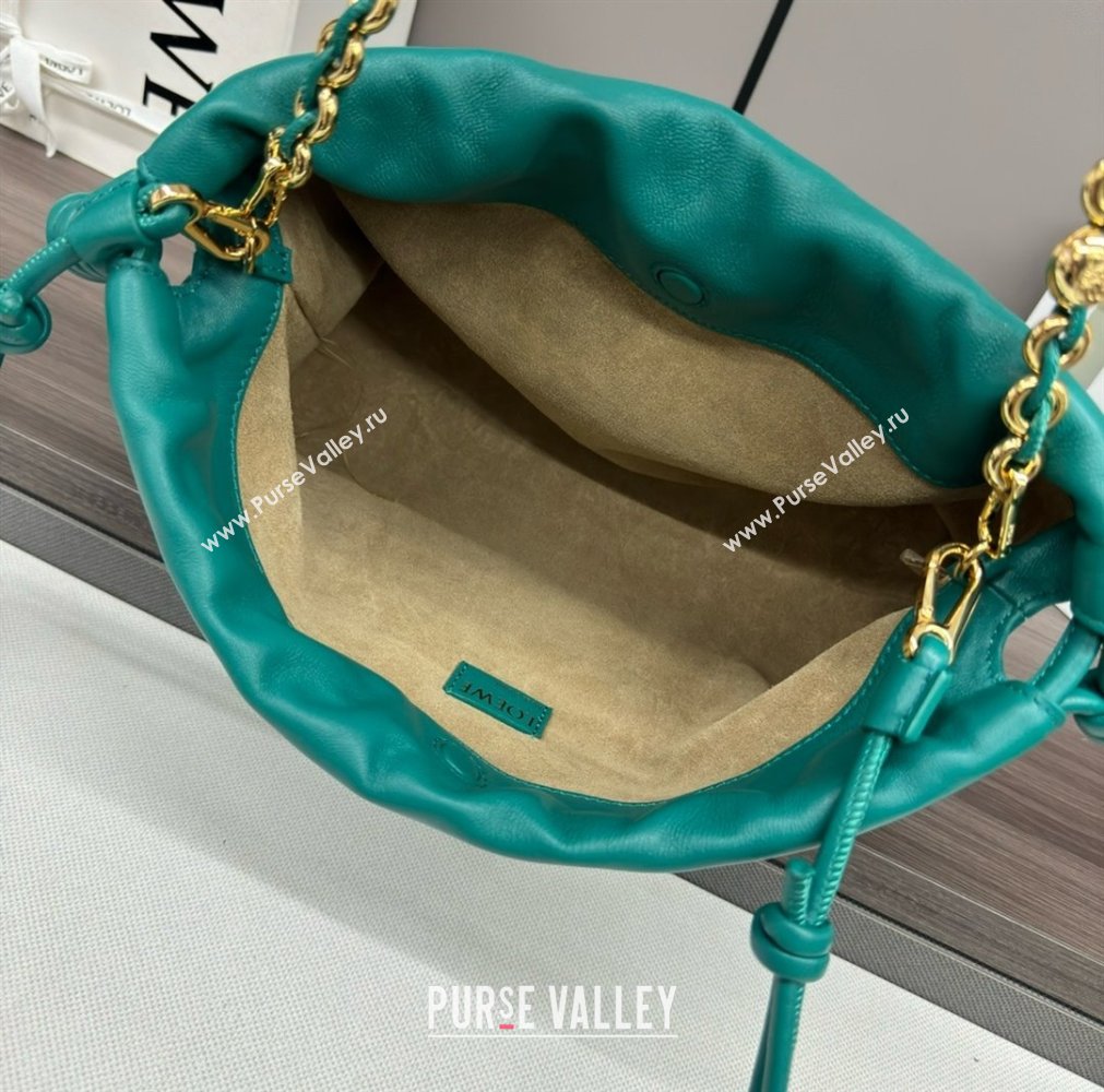 loewe flamenco purse in mellow nappa lambskin 012403 emerald green 2024 (yongsheng-240410-02)