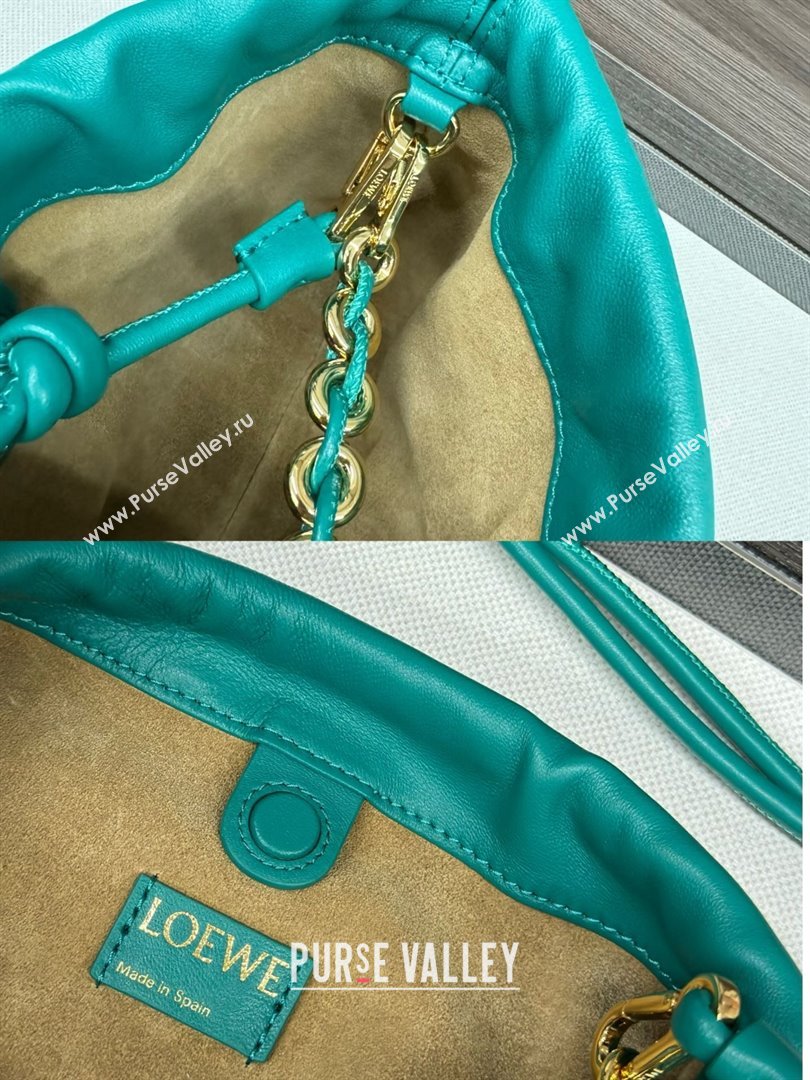 loewe flamenco purse in mellow nappa lambskin 012403 emerald green 2024 (yongsheng-240410-02)
