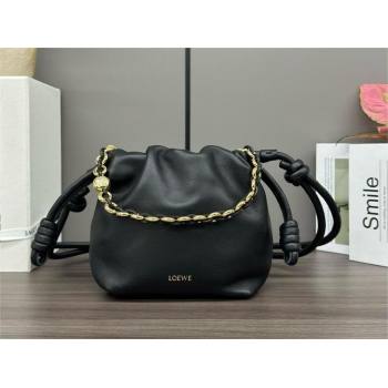 loewe Mini flamenco purse bag in mellow nappa lambskin BLACK 2024 (yongsheng-240411-07)