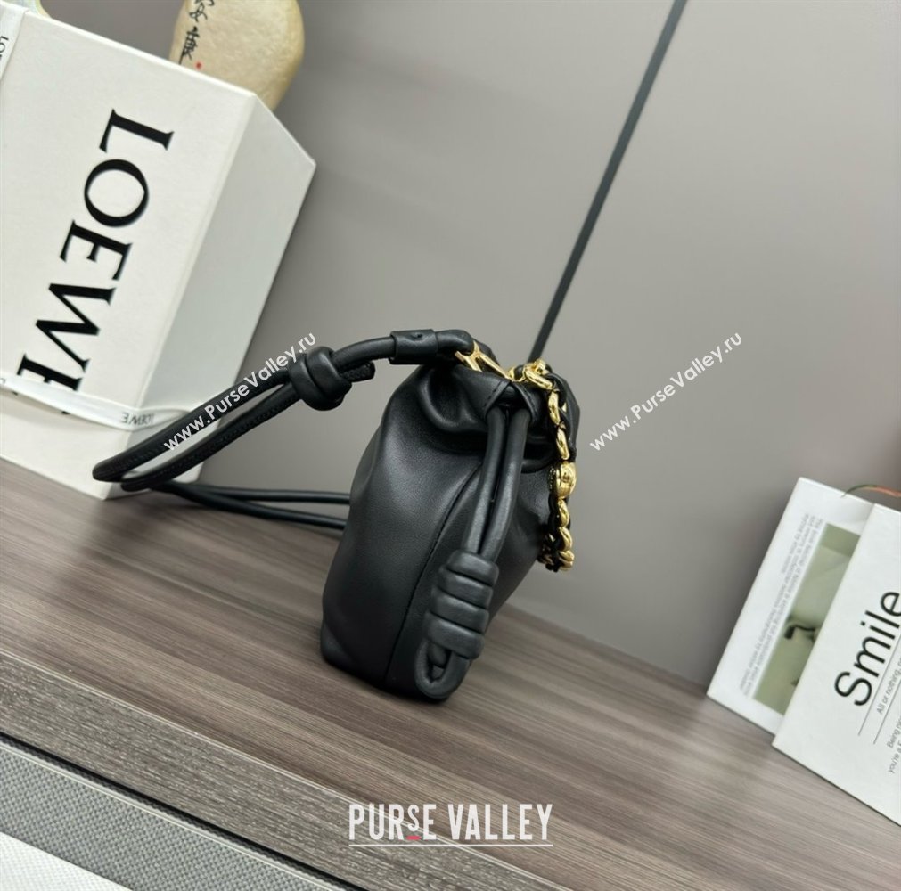 loewe Mini flamenco purse bag in mellow nappa lambskin BLACK 2024 (yongsheng-240411-07)