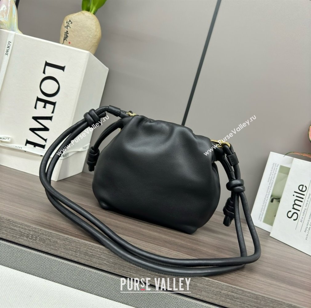 loewe Mini flamenco purse bag in mellow nappa lambskin BLACK 2024 (yongsheng-240411-07)