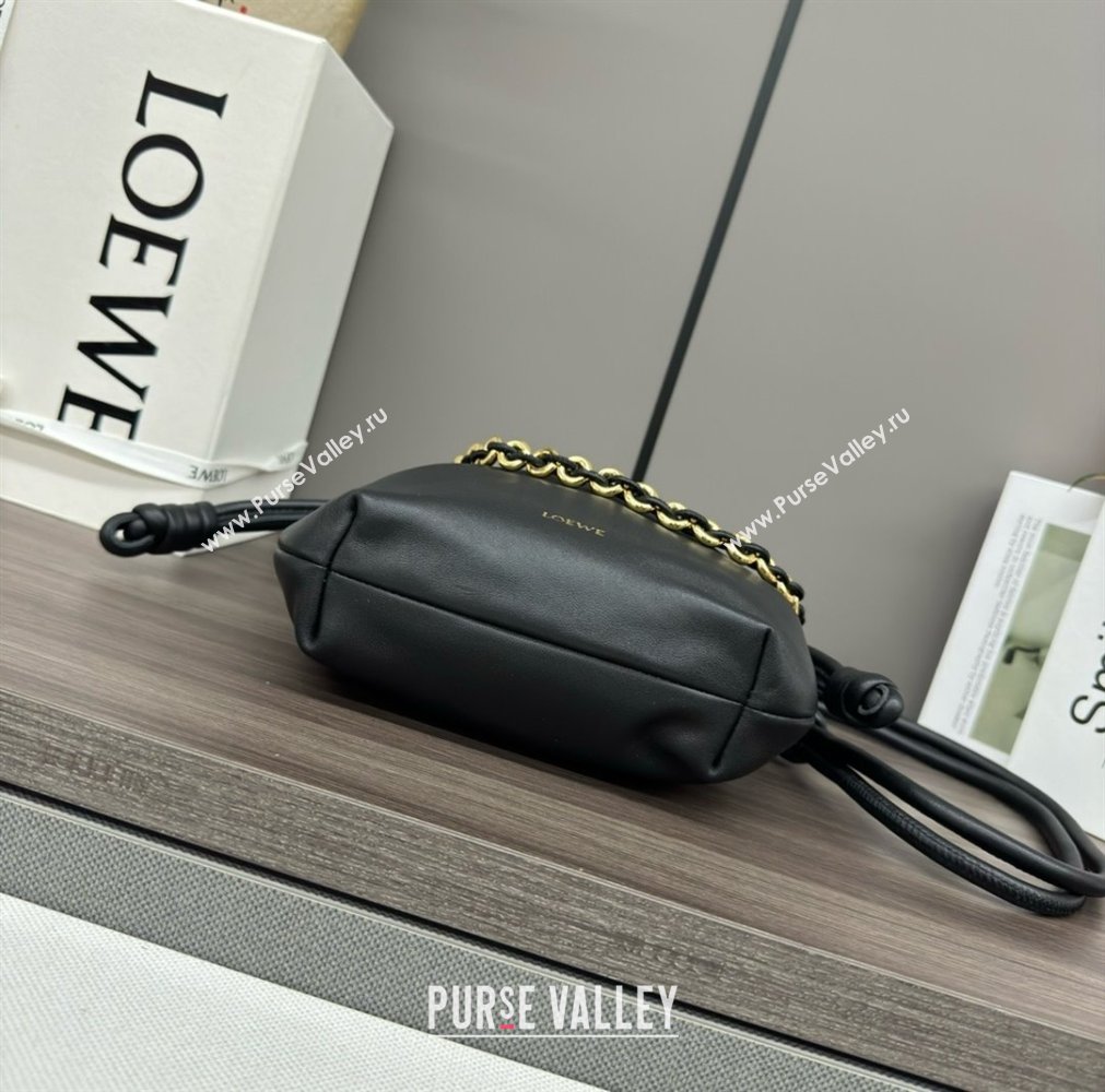 loewe Mini flamenco purse bag in mellow nappa lambskin BLACK 2024 (yongsheng-240411-07)