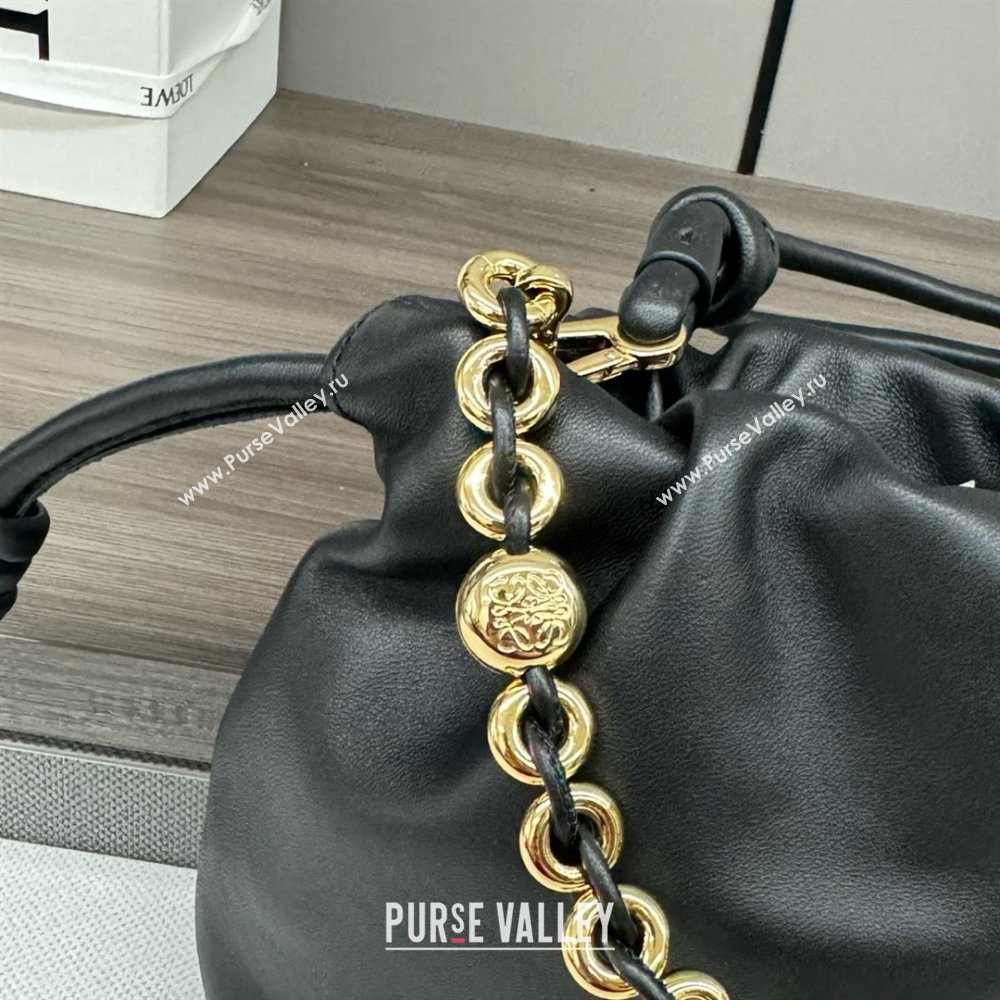 loewe Mini flamenco purse bag in mellow nappa lambskin BLACK 2024 (yongsheng-240411-07)