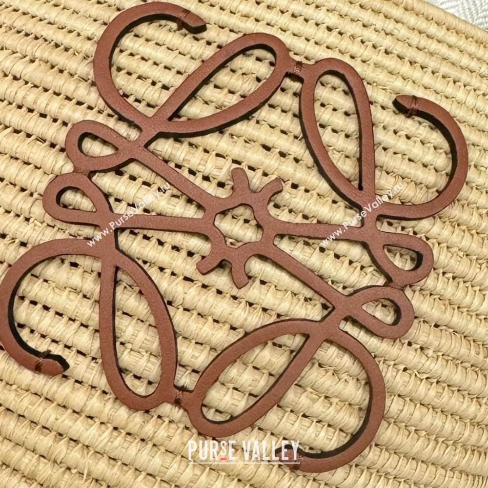 loewe Beehive Basket bag in raffia and calfskin Natural/Tan 2024 (yongsheng-240410-05)