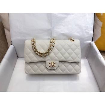 Chanel top Quality Medium Classic Flap Bag 1112 in Caviar Leather off white with Gold Hardware (smjd-5639)