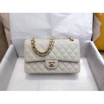 Chanel top Quality Medium Classic Flap Bag 1112 in Caviar Leather off white with Gold Hardware  (smjd-5639)