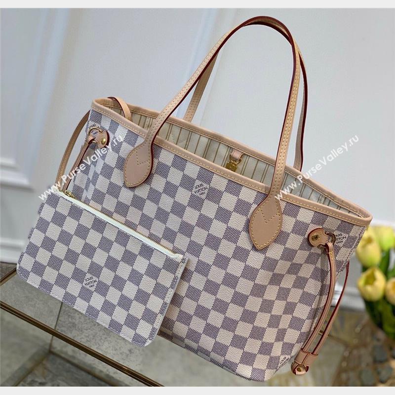 Louis Vuitton Damier Azur Canvas Neverfull PM Bag N41362 Beige 2023 (kiki-23101825)